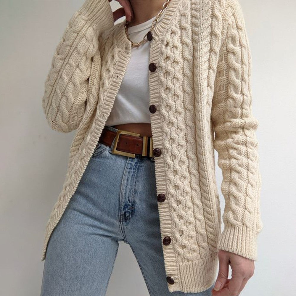 Jude - Pull Beige uni à Manches Longues