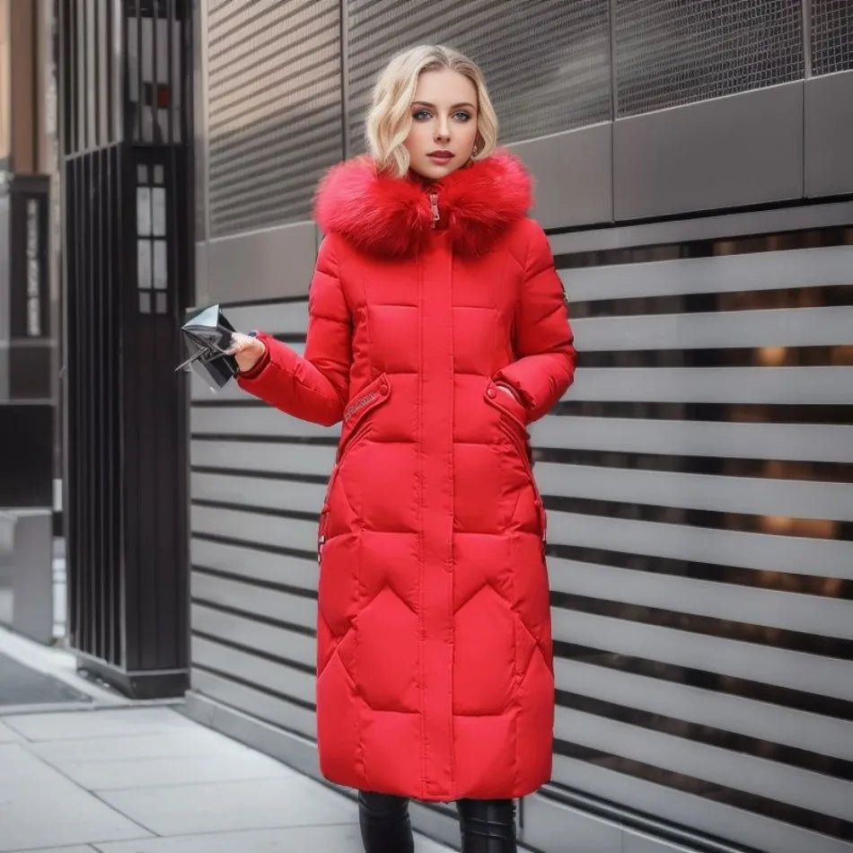 Élisabeth - Doudoune de luxe avec capuche en fourrure