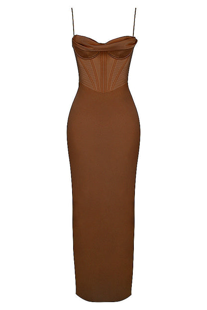 Luna - Robe Maxi Corset en Satin