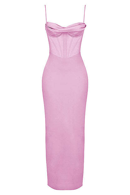 Luna - Robe Maxi Corset en Satin