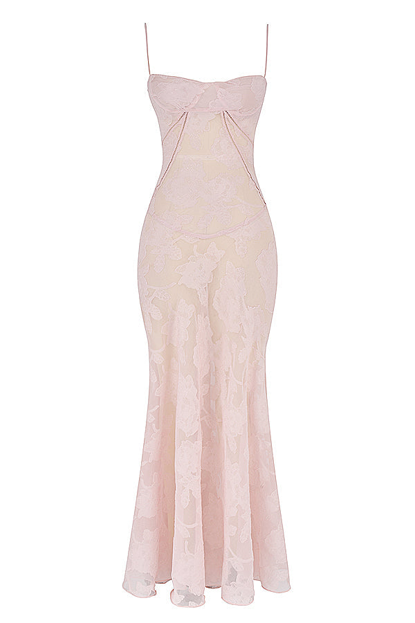 Isla - Robe Maxi en Dentelle Fleurie