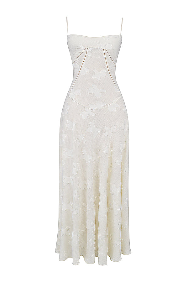 Isla - Robe Maxi en Dentelle Fleurie