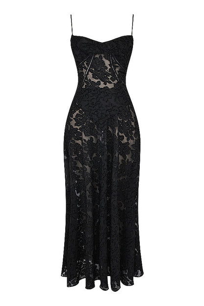 Isla - Robe Maxi en Dentelle Fleurie