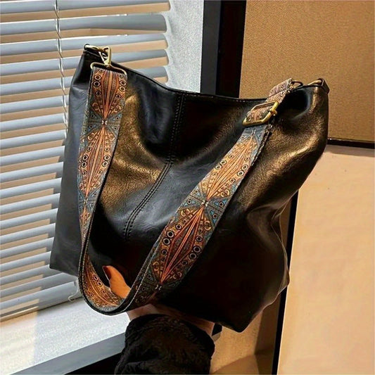 Zora - Sac bandoulière spacieux bohème chic avec design abstrait  bandoulière et simili cuir