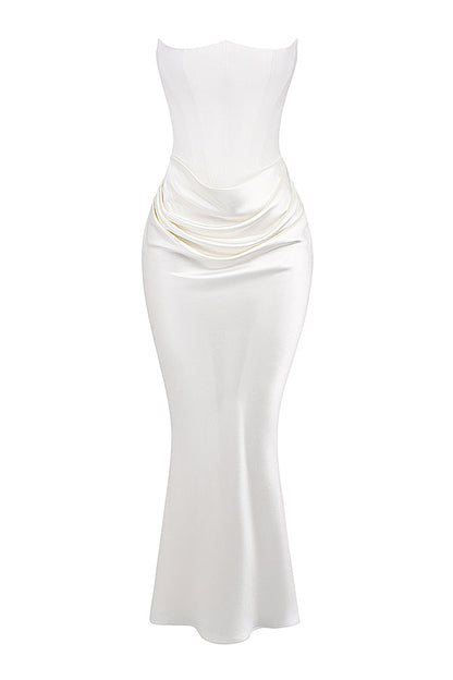Olivia - Robe Maxi Bodycon Sans Bretelles avec Plis