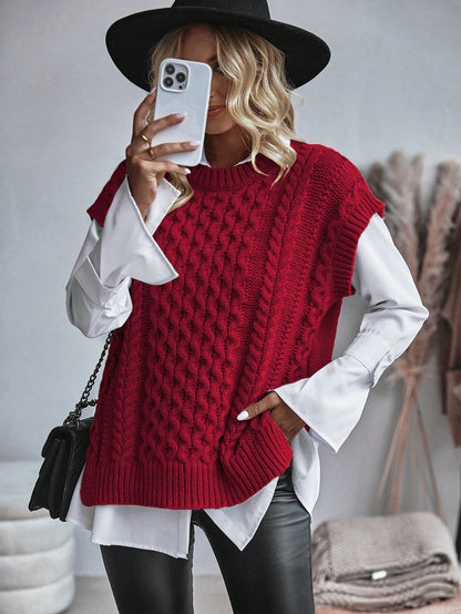 Jessamine - Gilet en tricot torsadé sans chemisier