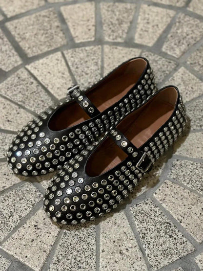 Sophie - Ballerines pour femmes avec strass et fermeture à boucle