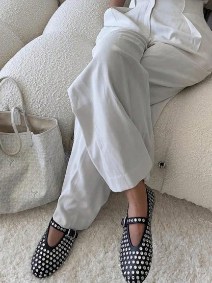 Sophie - Ballerines pour femmes avec strass et fermeture à boucle