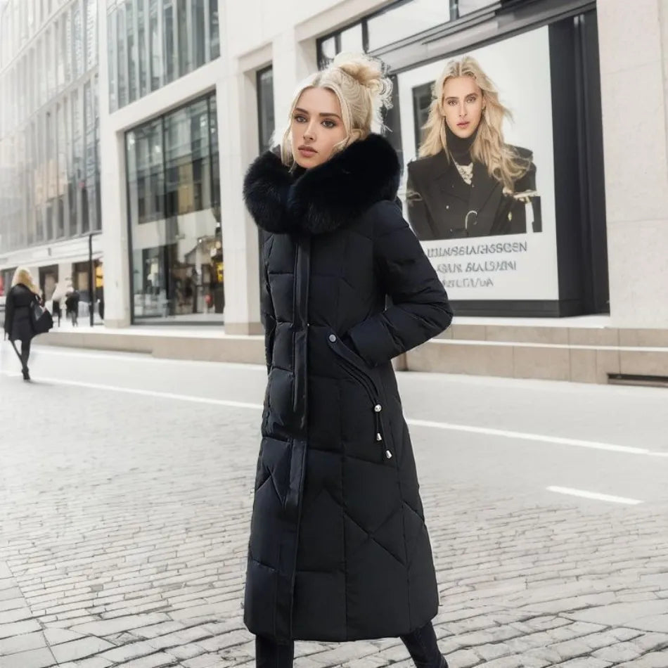 Élisabeth - Doudoune de luxe avec capuche en fourrure
