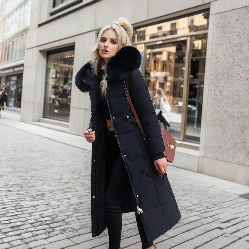 Élisabeth - Doudoune de luxe avec capuche en fourrure
