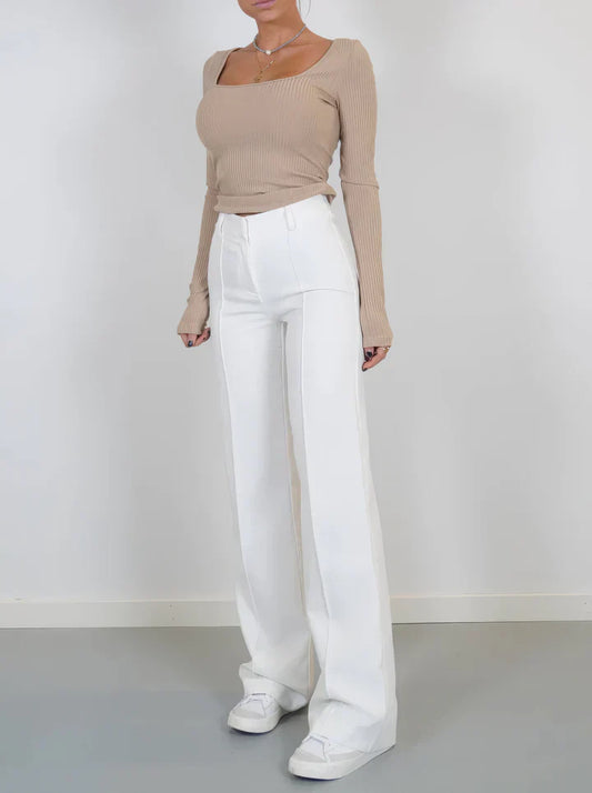 Lily - Pantalons plissés taille haute