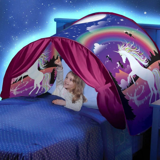 DreamDome Tente de Lit pour Enfants Contre les Cauchemars pour des Aventures de Sommeil Magiques et une Sensation de Sécurité