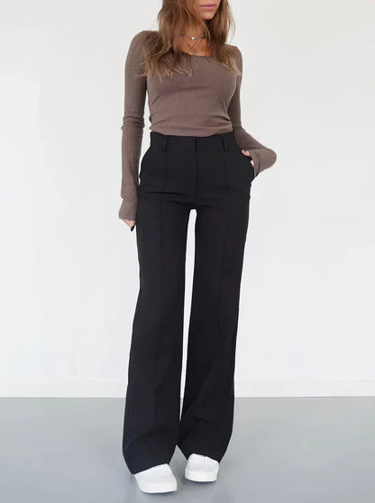 Lily - Pantalons plissés taille haute