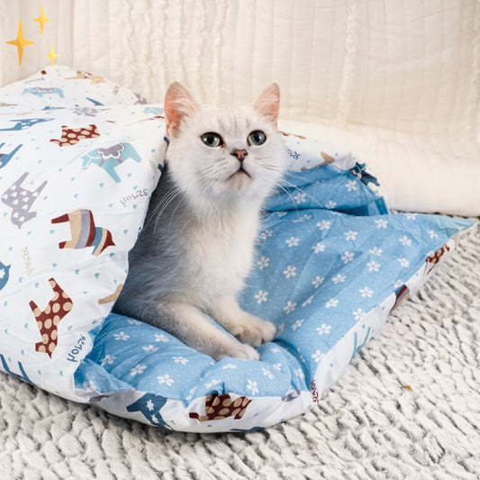 SleepyPet - Sac de Couchage Pour Chats et Chiens Rempli de Duvet Pour une Expérience de Sommeil Agréable Pour Votre Animal de Compagnie