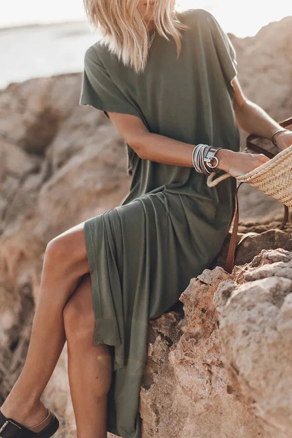 Émilie - Robe Maxi T-Shirt Oversize Indispensable, Confortable et Stylée pour Femmes