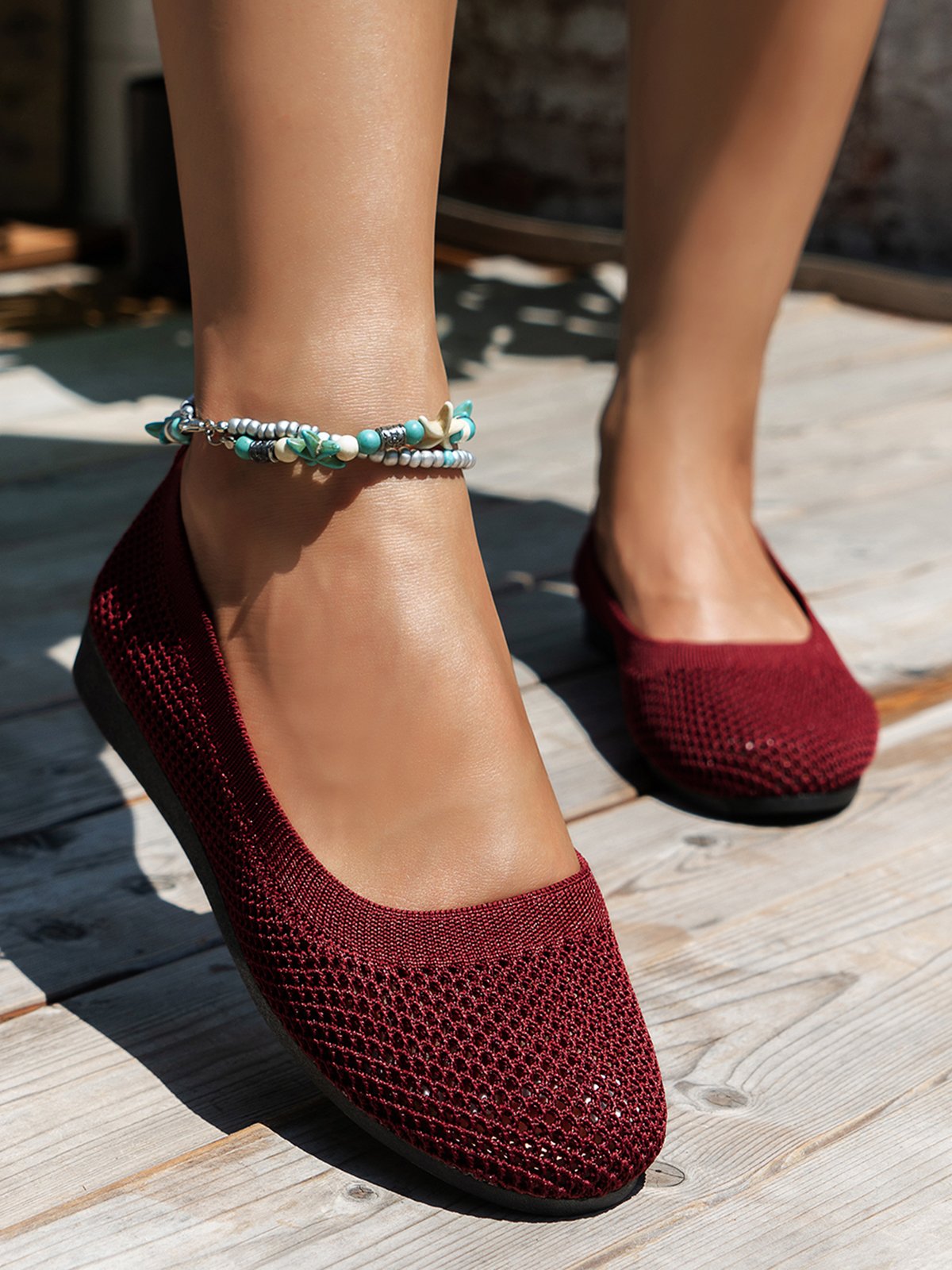 Sophia - Ballerines en Tissu Mesh Légères et Respirantes avec Semelle à Soutien Supplémentaire pour l'Été