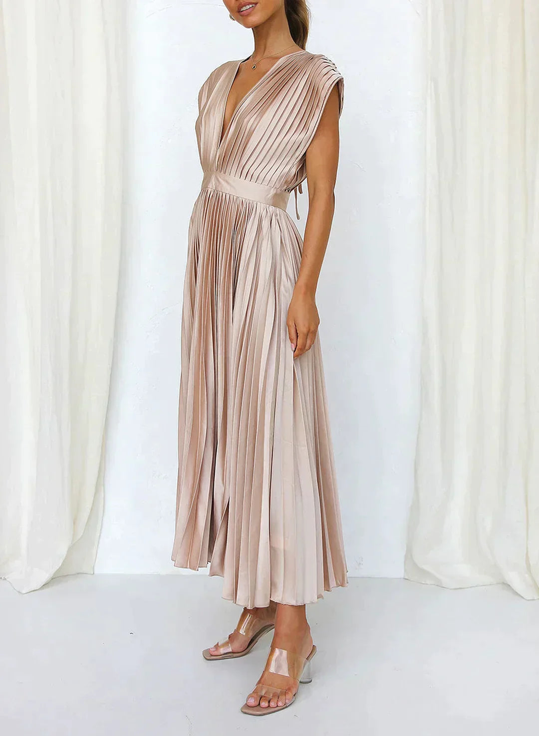 Isabella - Robe Midi Plissée