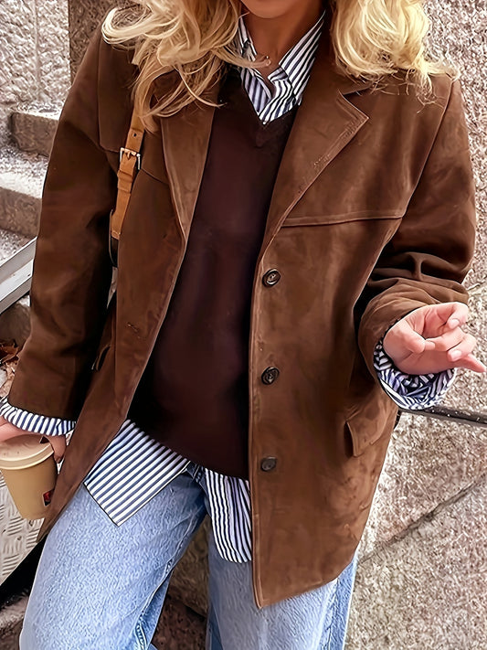 Lyra - Veste Classique Vintage en Daim