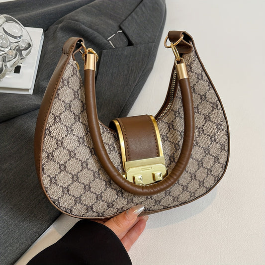 Nova - Mini Sac à Bandoulière Vintage avec Design Rond et Accessoires Dorés