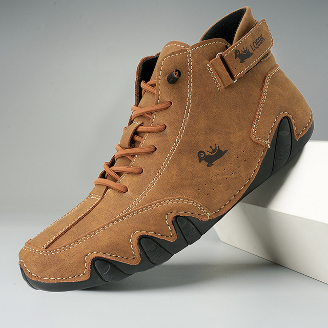 Léo - Chaussure dénuée de talon ultra-confortable en cuir véritable antidérapante (Unisexe)