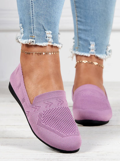 Olivia - Sandales en Maille Ademend Mocassins à Semelle Plate pour l'Été Idéales pour de Longues Promenades