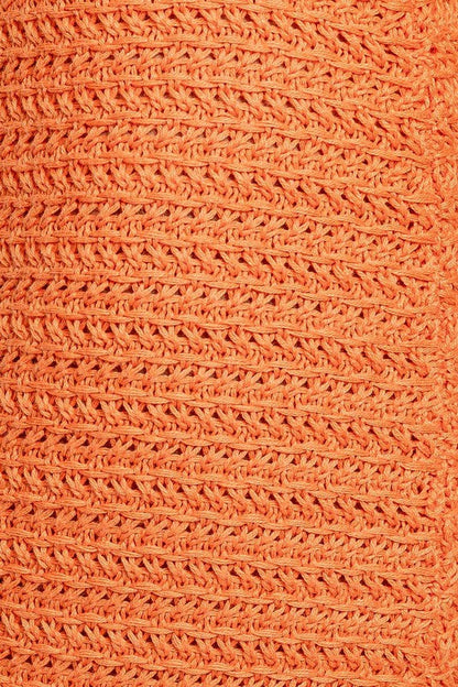 Mendy – Robe Midi en Crochet sans Manches à Encolure Carrée