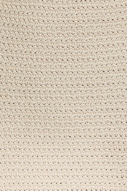 Mendy – Robe Midi en Crochet sans Manches à Encolure Carrée