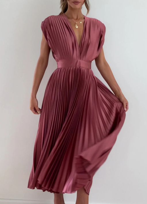 Isabella - Robe Midi Plissée