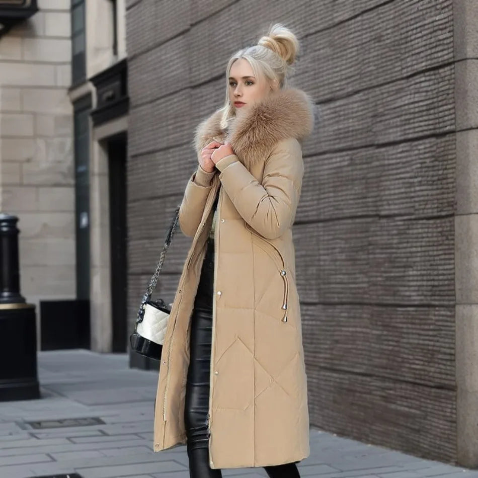 Élisabeth - Doudoune de luxe avec capuche en fourrure