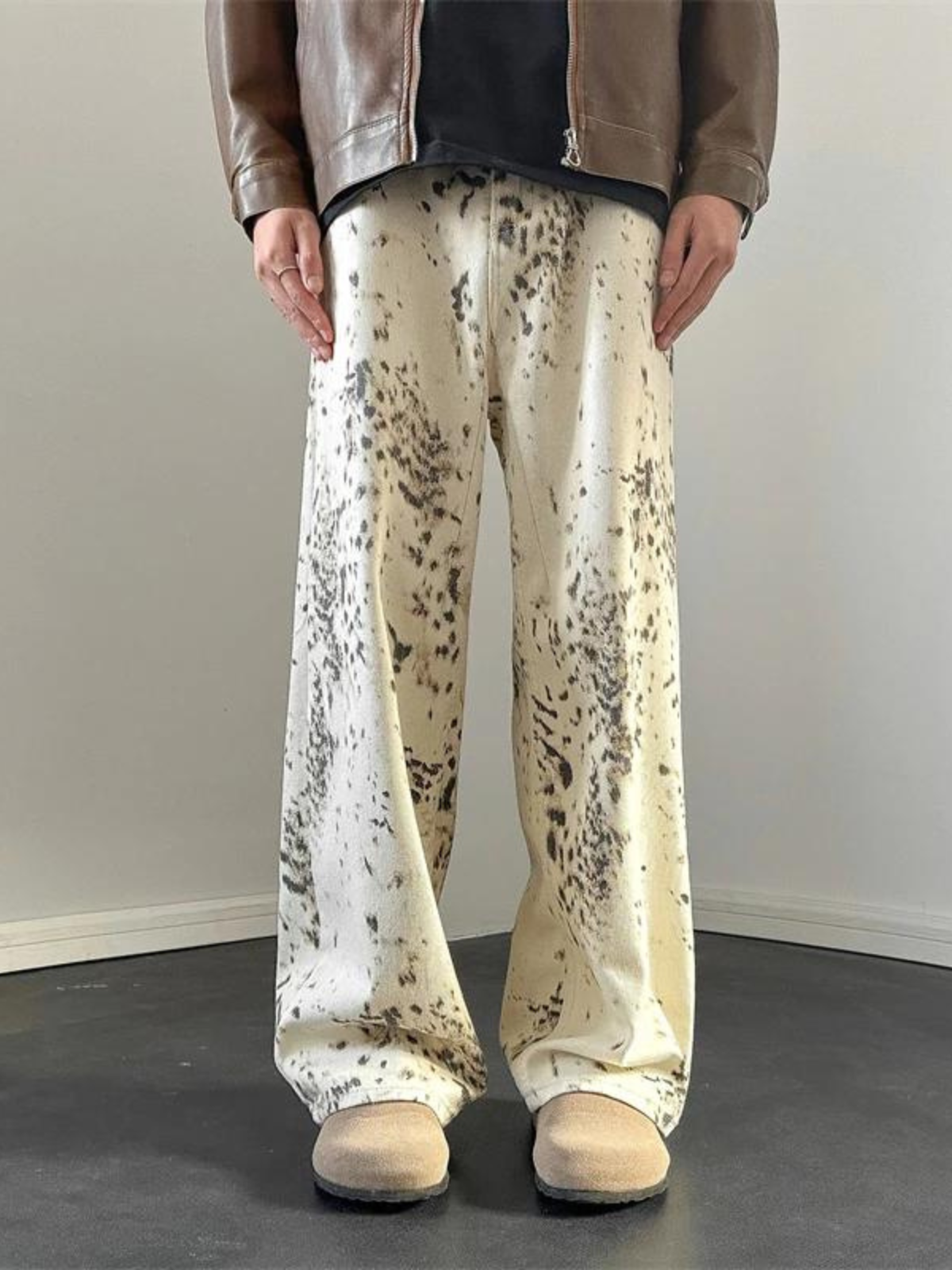 Liam – Pantalon large à imprimé léopard