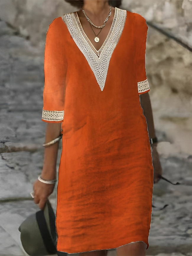 Eva – Robe à col en V pour femme
