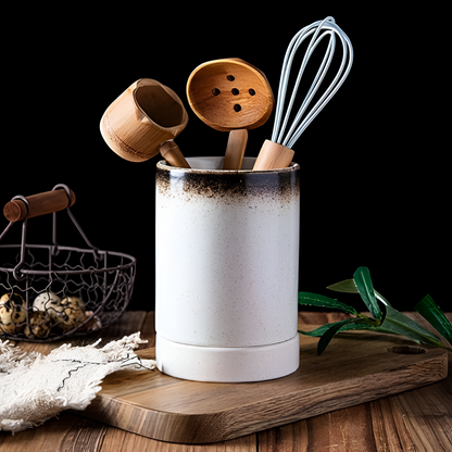 ClayAura - Porte-Couverts en Céramique Fait Main