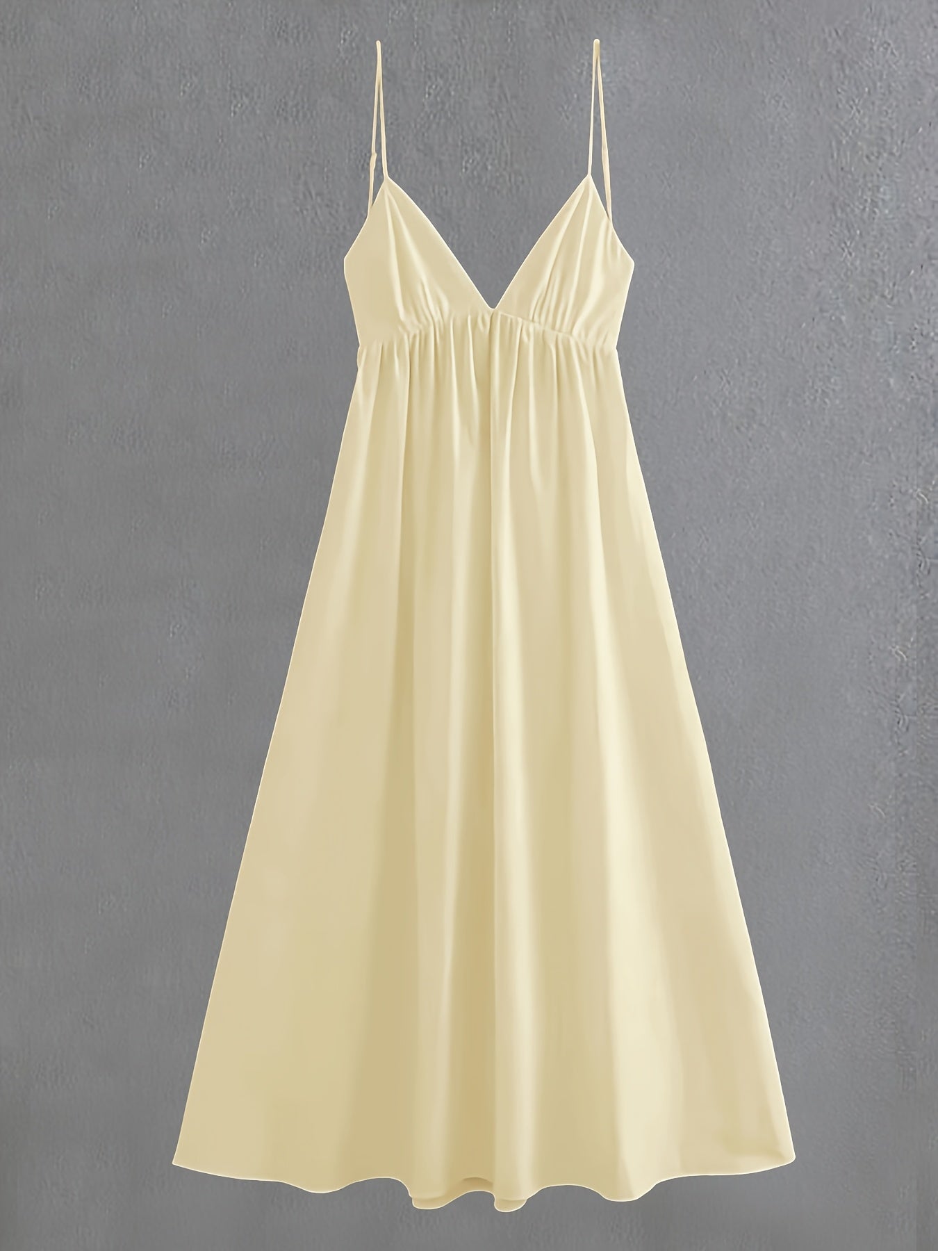 Maëlys - Robe d'Été Ample à Dos Nu  Décolleté en V et Bretelles Spaghetti
