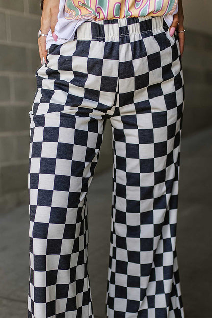 Emily – Pantalon à Jambes Amples à Carreaux