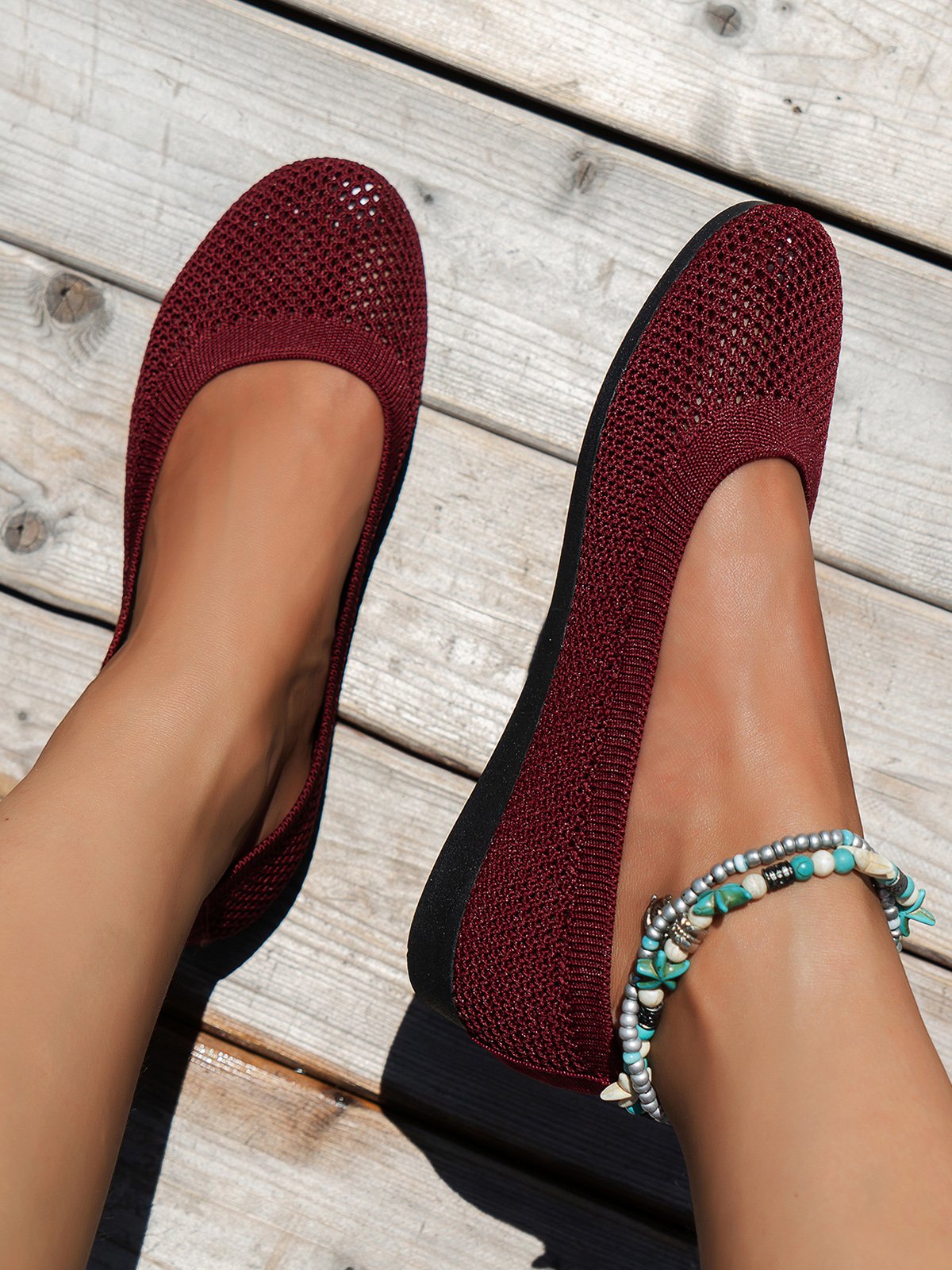 Sophia - Ballerines en Tissu Mesh Légères et Respirantes avec Semelle à Soutien Supplémentaire pour l'Été