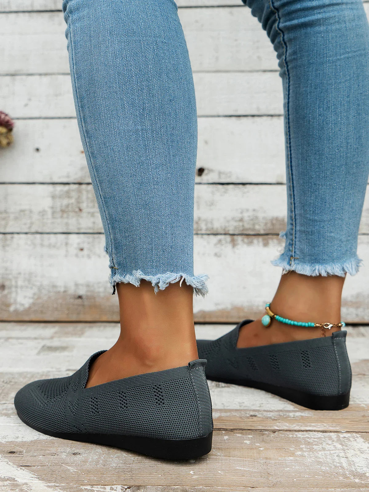 Olivia - Sandales en Maille Ademend Mocassins à Semelle Plate pour l'Été Idéales pour de Longues Promenades