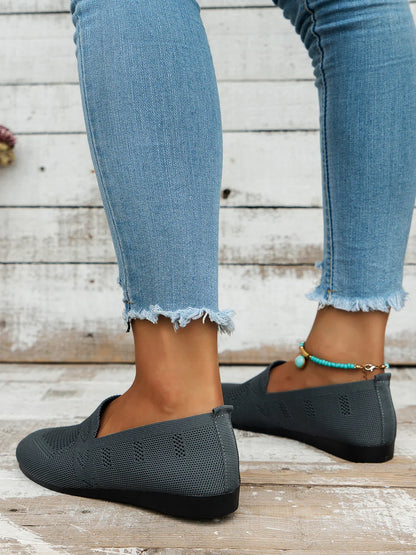 Olivia - Sandales en Maille Ademend Mocassins à Semelle Plate pour l'Été Idéales pour de Longues Promenades