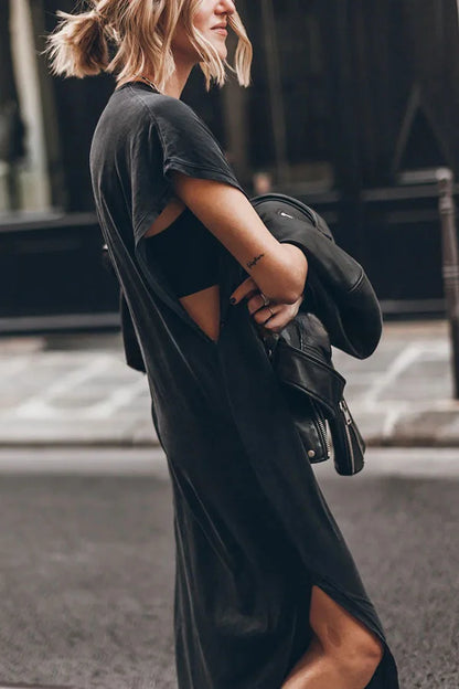 Émilie - Robe Maxi T-Shirt Oversize Indispensable, Confortable et Stylée pour Femmes