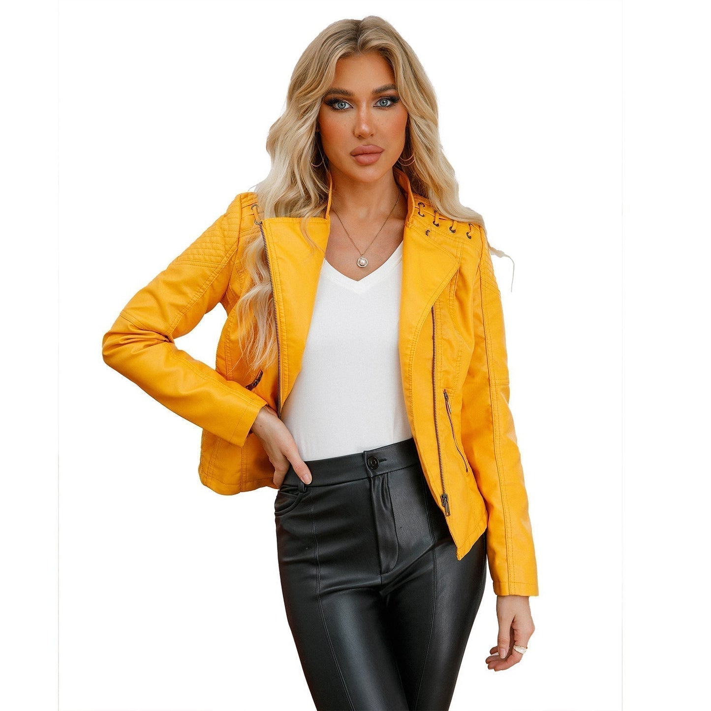 Aude - Veste en cuir de mouton lavé