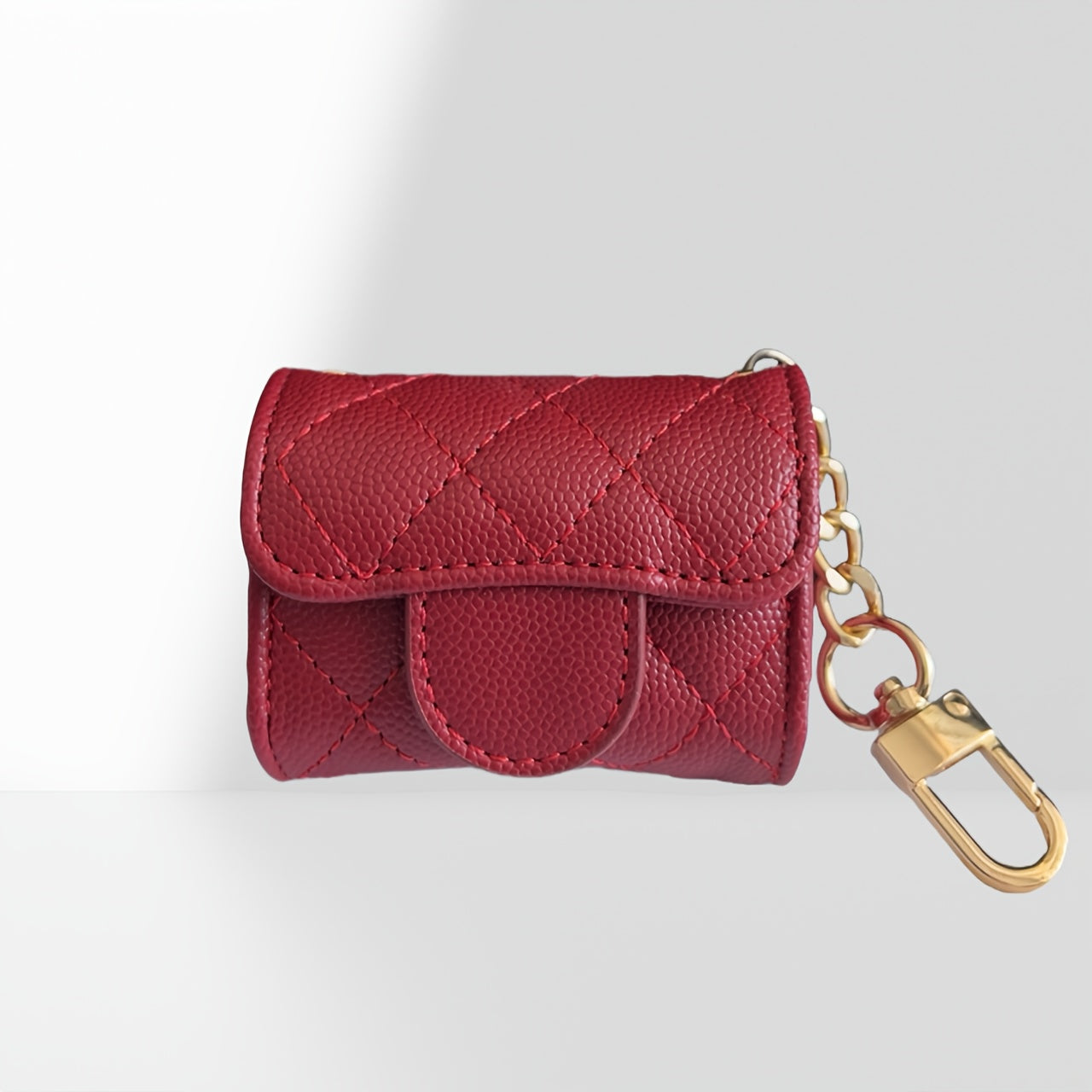 Zoé - Étui de Protection pour Earpods en Forme de Mini Sac à Main Rose Clair avec Porte-clés