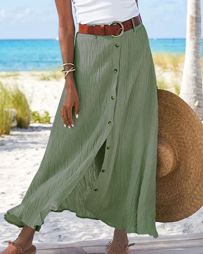Georgiana - Jupe maxi à couleur unie et design fluide