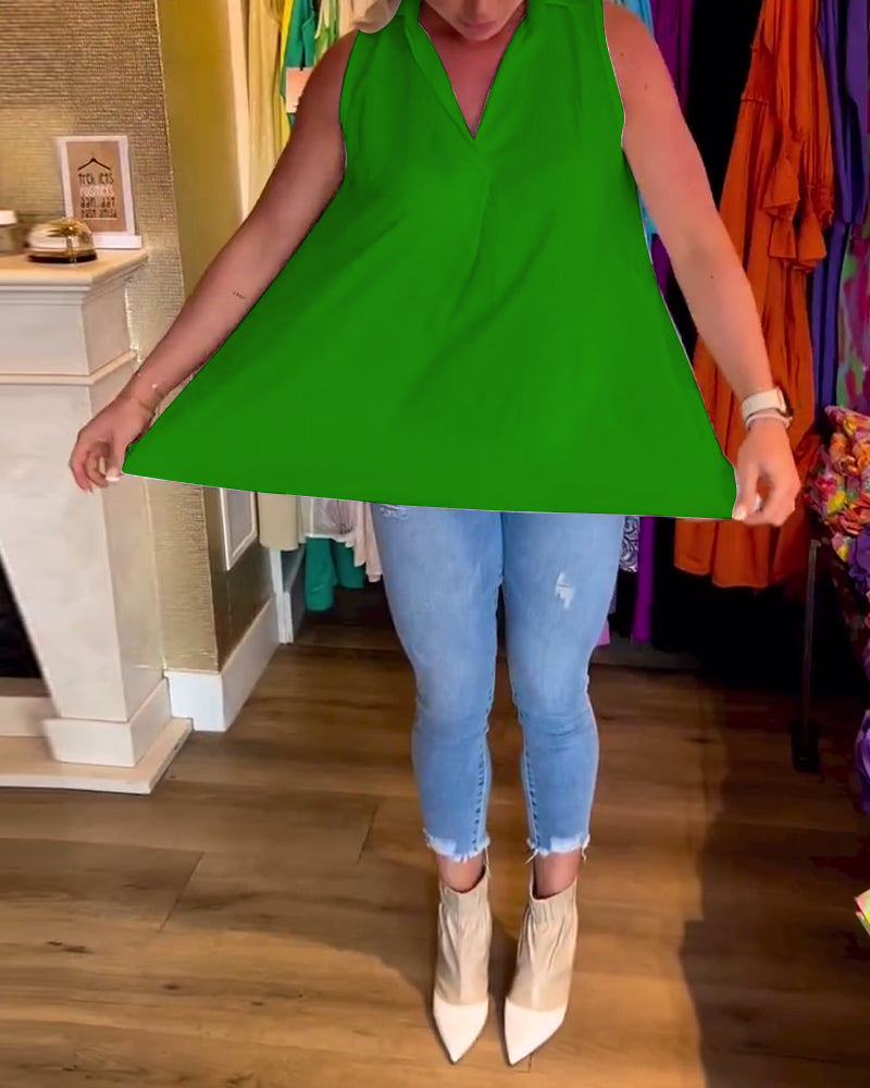 Lyséa - Blouse Longue Sans Manches, Légère et Élégante pour le Printemps et L’été, pour Femme