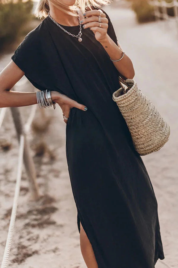 Émilie - Robe Maxi T-Shirt Oversize Indispensable, Confortable et Stylée pour Femmes