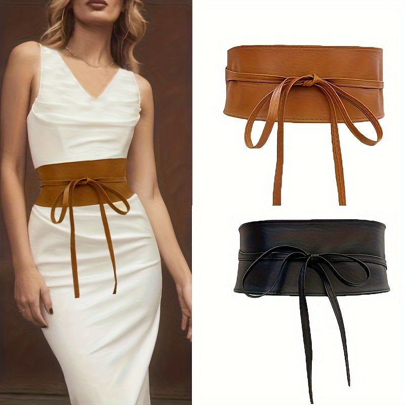 Juliette - Ceinture Large en Cuir Vegan, Modèle Tendance, Adaptable à Toutes les Tailles