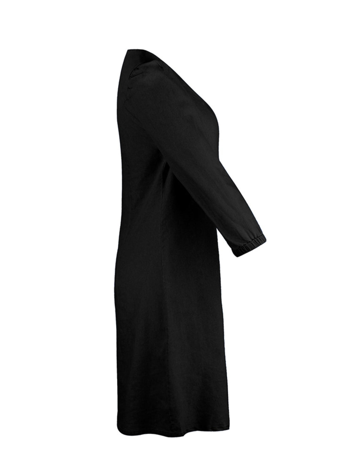 Noémie – Robe Courte en Jean avec Décolleté en V et Manches Mi-Longues