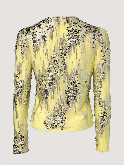Isla - Veste beige avec paillettes argentées