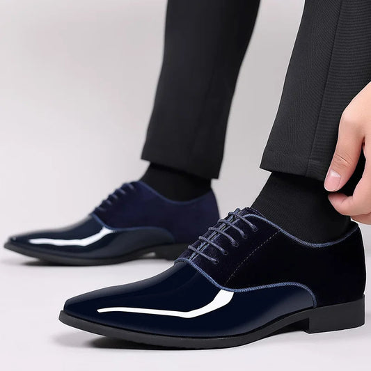François - Chaussures Homme de Luxe Vernies PU & Daim Velours Élégantes et Festives