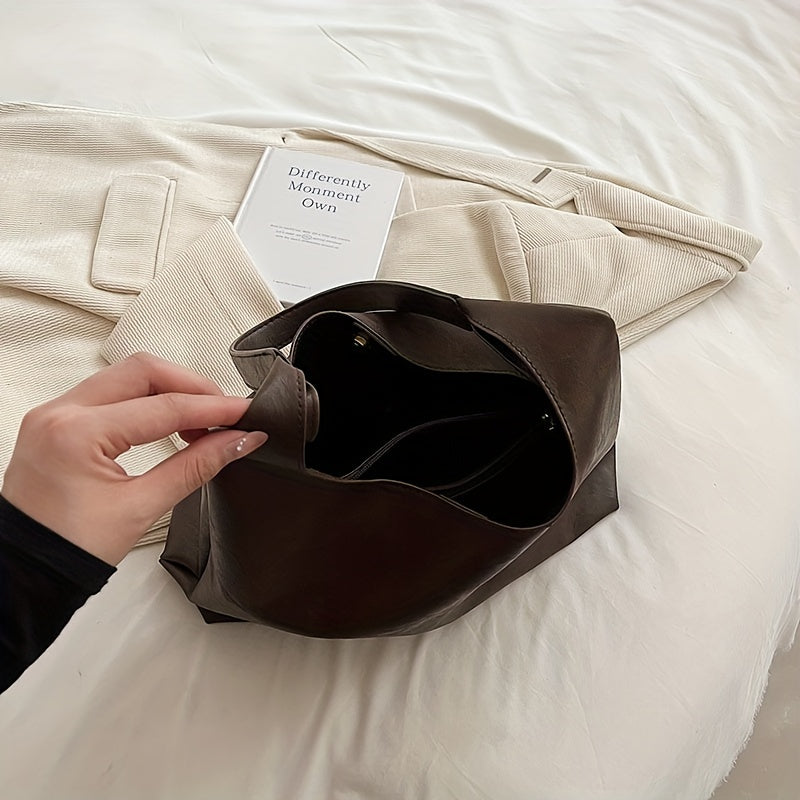 Vespera - Sac à bandoulière au design rond bohème chic en simili cuir