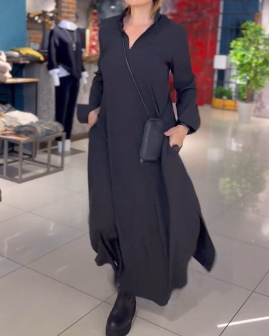 Alba - Robe longue ample avec fente sur le côté