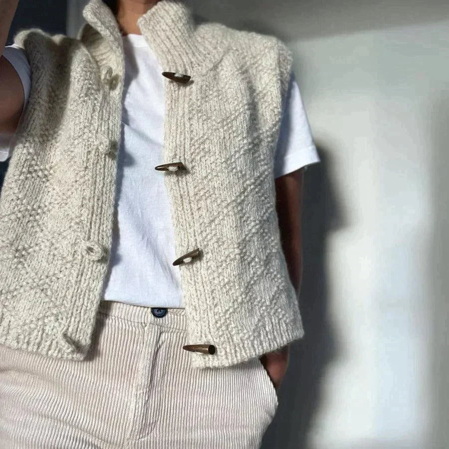 Barbara - Élégant gilet en laine avec boutons